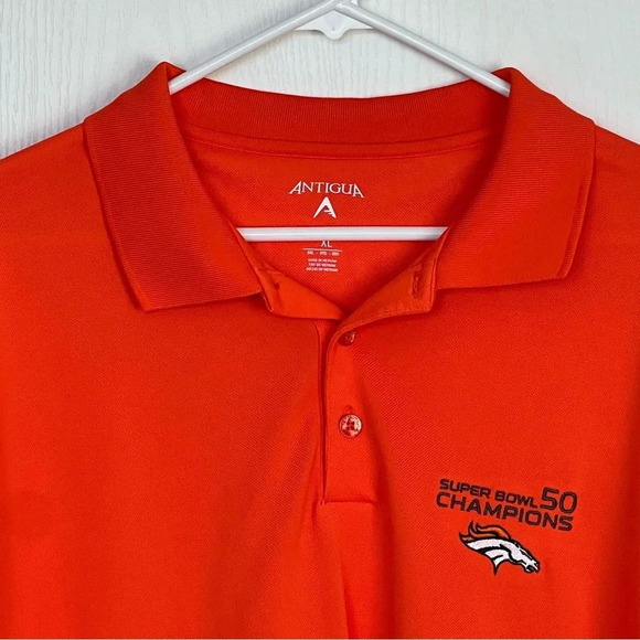 Men’s Denver Broncos Antigua Suoer Bowl 50 Champions Polo Shirt Size 3X - Picture 11 of 11